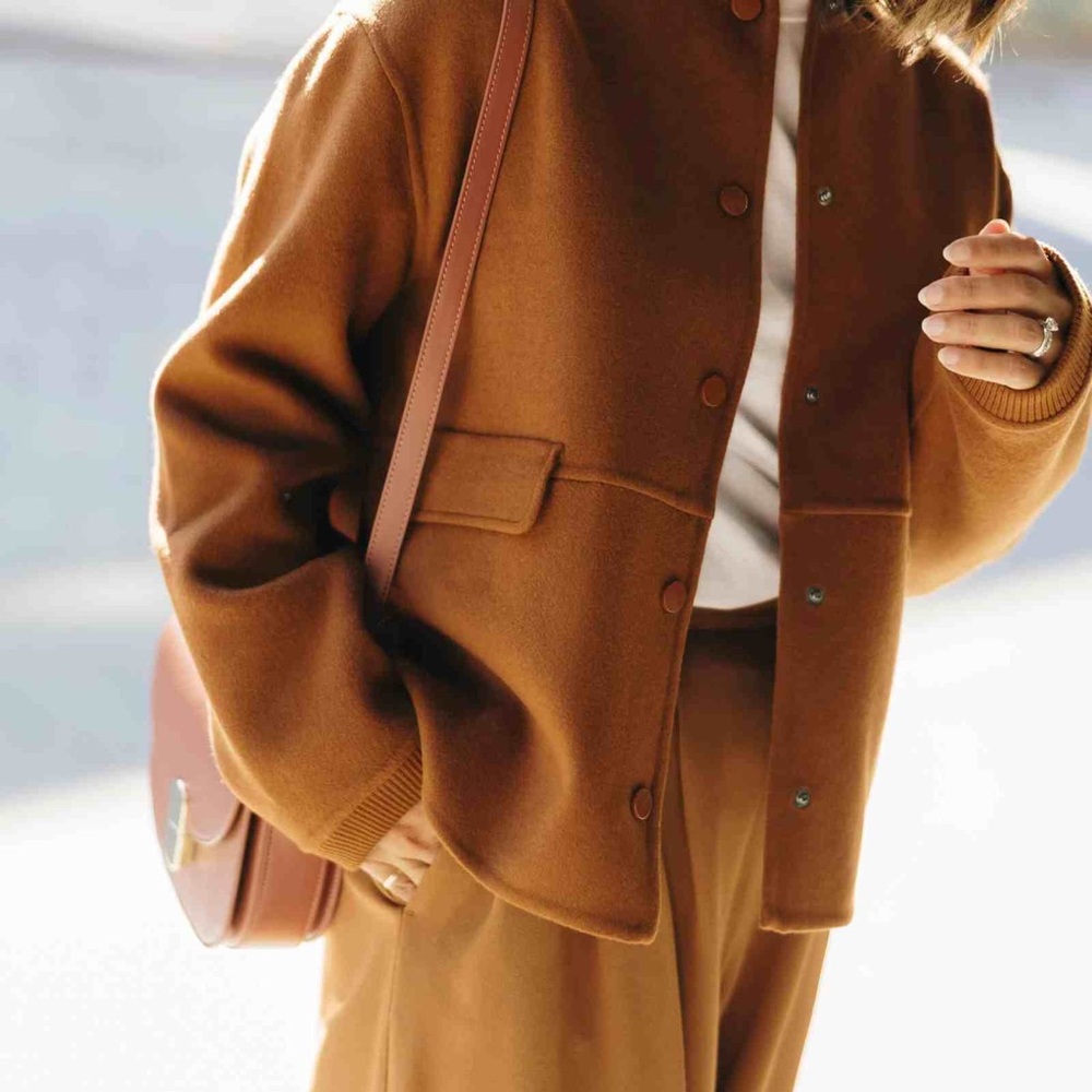 Suzy Coat In Carmel Wool Sezane Jacket – Size 34